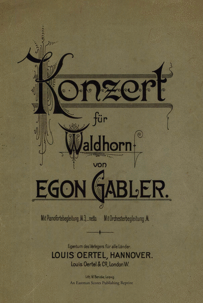 Konzert fur Waldhorn : Concerto for Horn