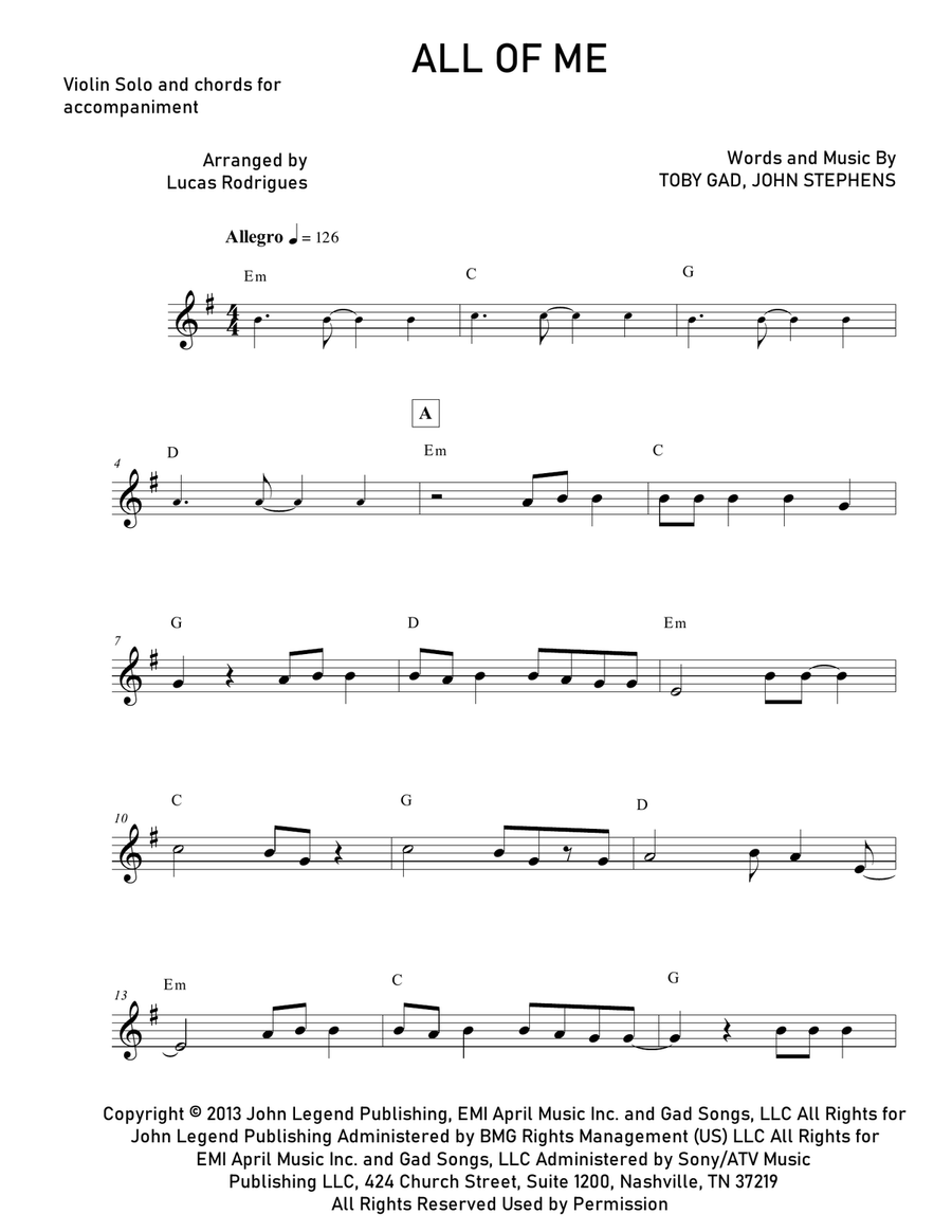 All Of Me Chamber Music scores gallery preview page 1