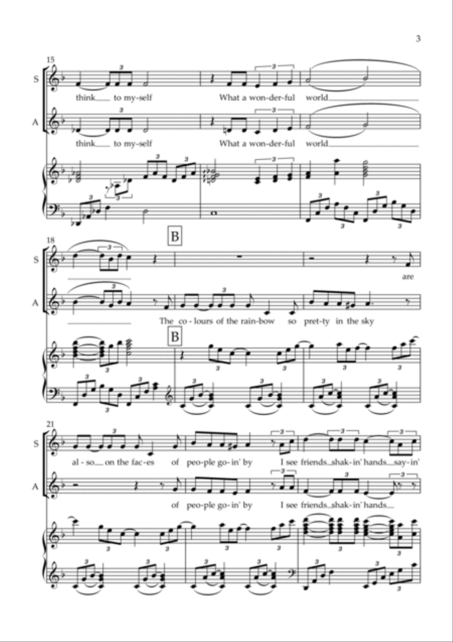 What A Wonderful World SSA scores gallery preview page 4