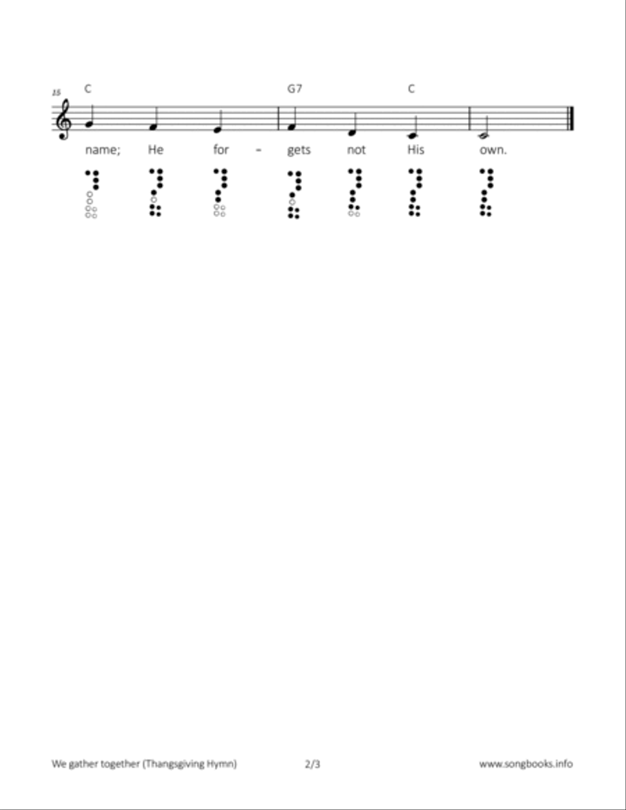 We gather together (Thanksgiving hymn) Soprano Recorder scores gallery preview page 2