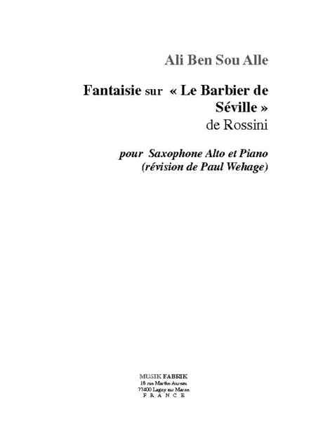 Fantaisie sur  Le Barbier de Seville  de Rossini