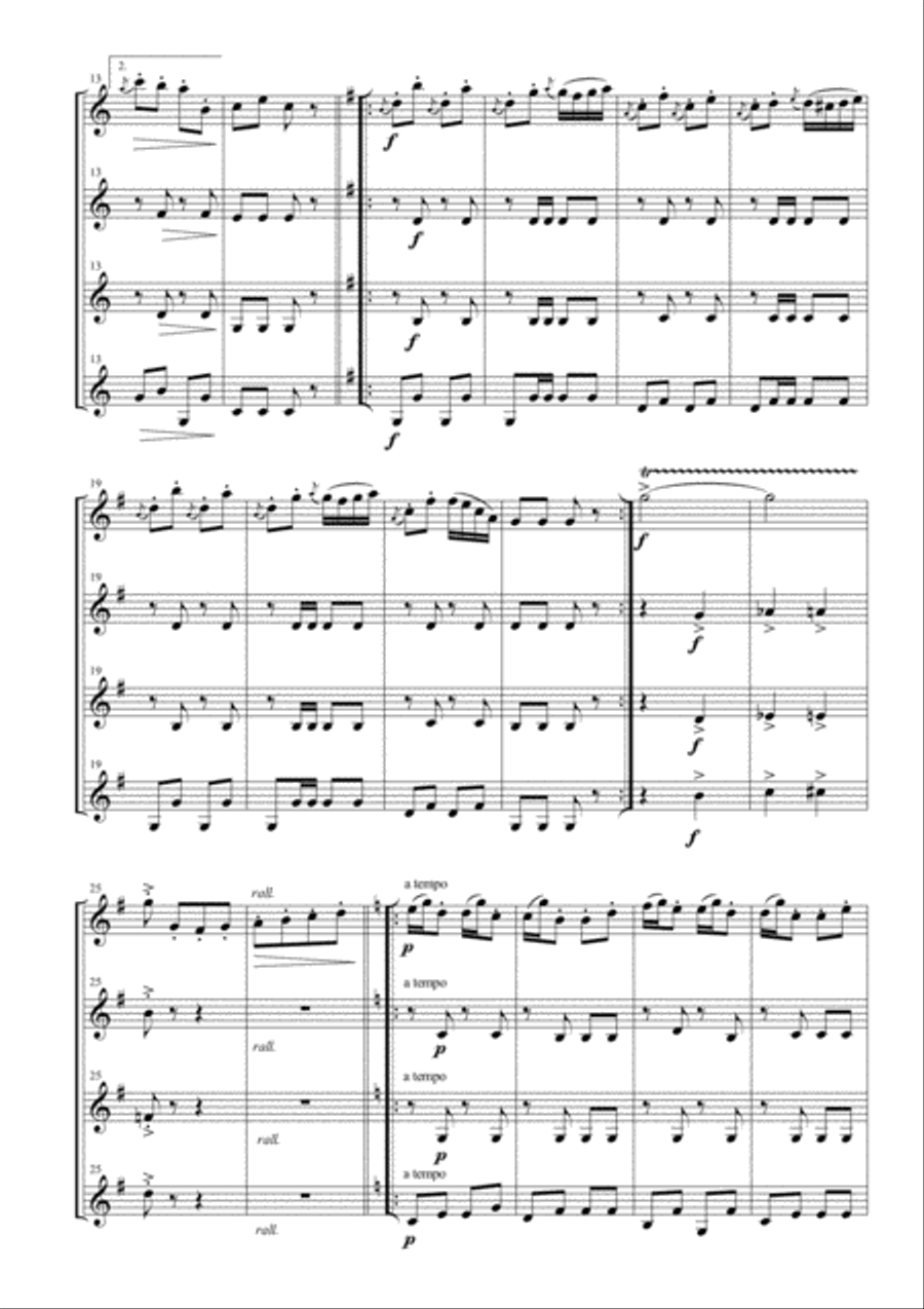 Annen-Polka for Clarinet Quartet Clarinet Quartet scores gallery preview page 4