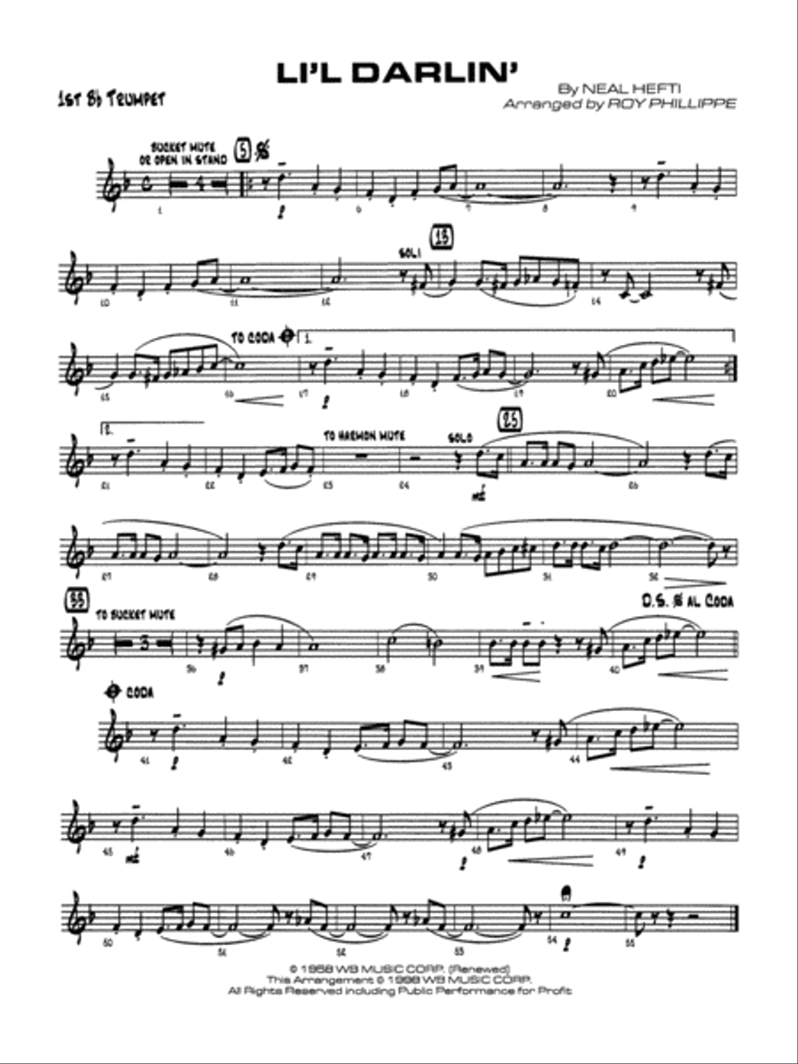 Li'l Darlin': 1st B-flat Trumpet Jazz Ensemble scores gallery preview page 1