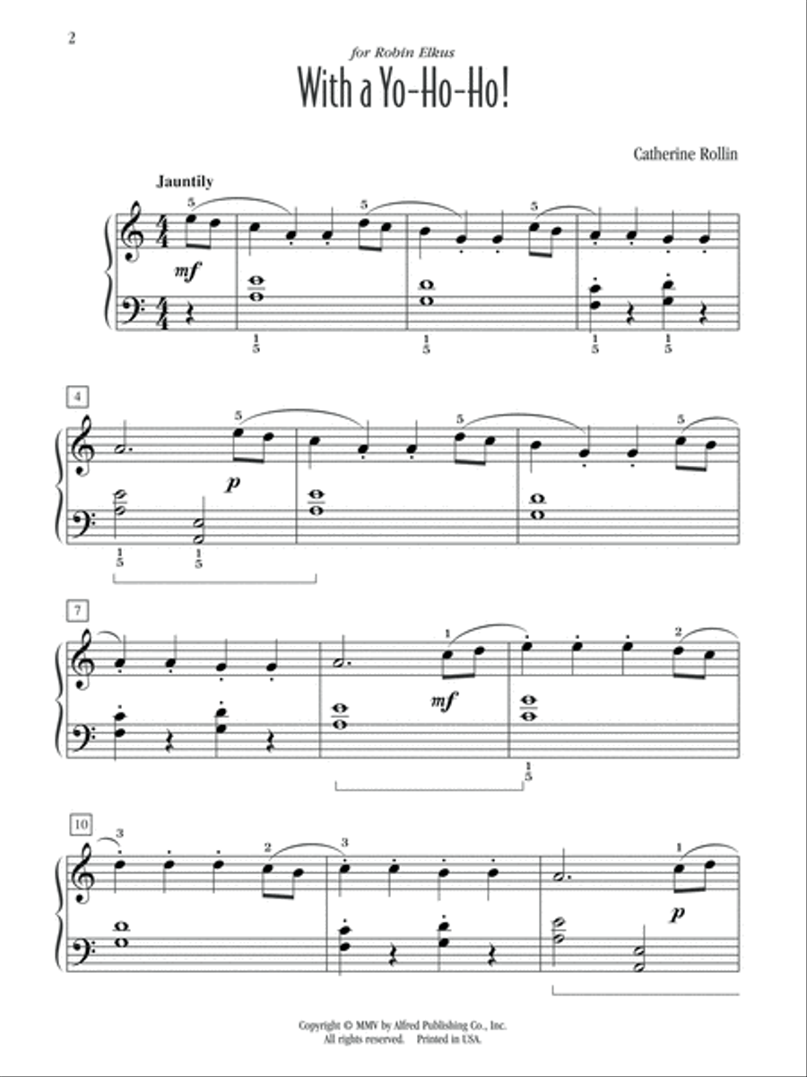 With a Yo-Ho-Ho! With a Yo-Ho-Ho! Easy Piano scores gallery preview page 2