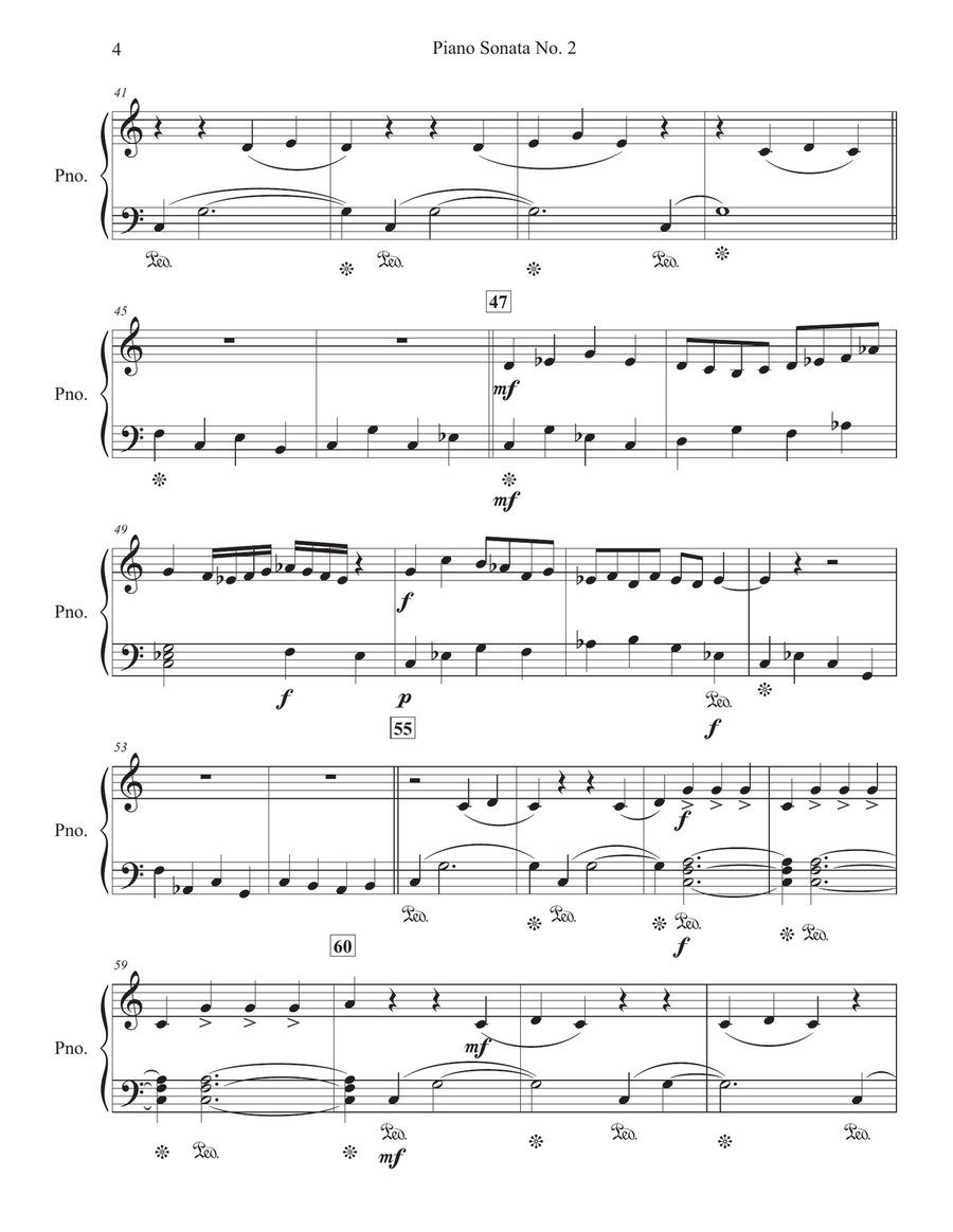Piano Sonata No. 2 Easy Piano scores gallery preview page 3