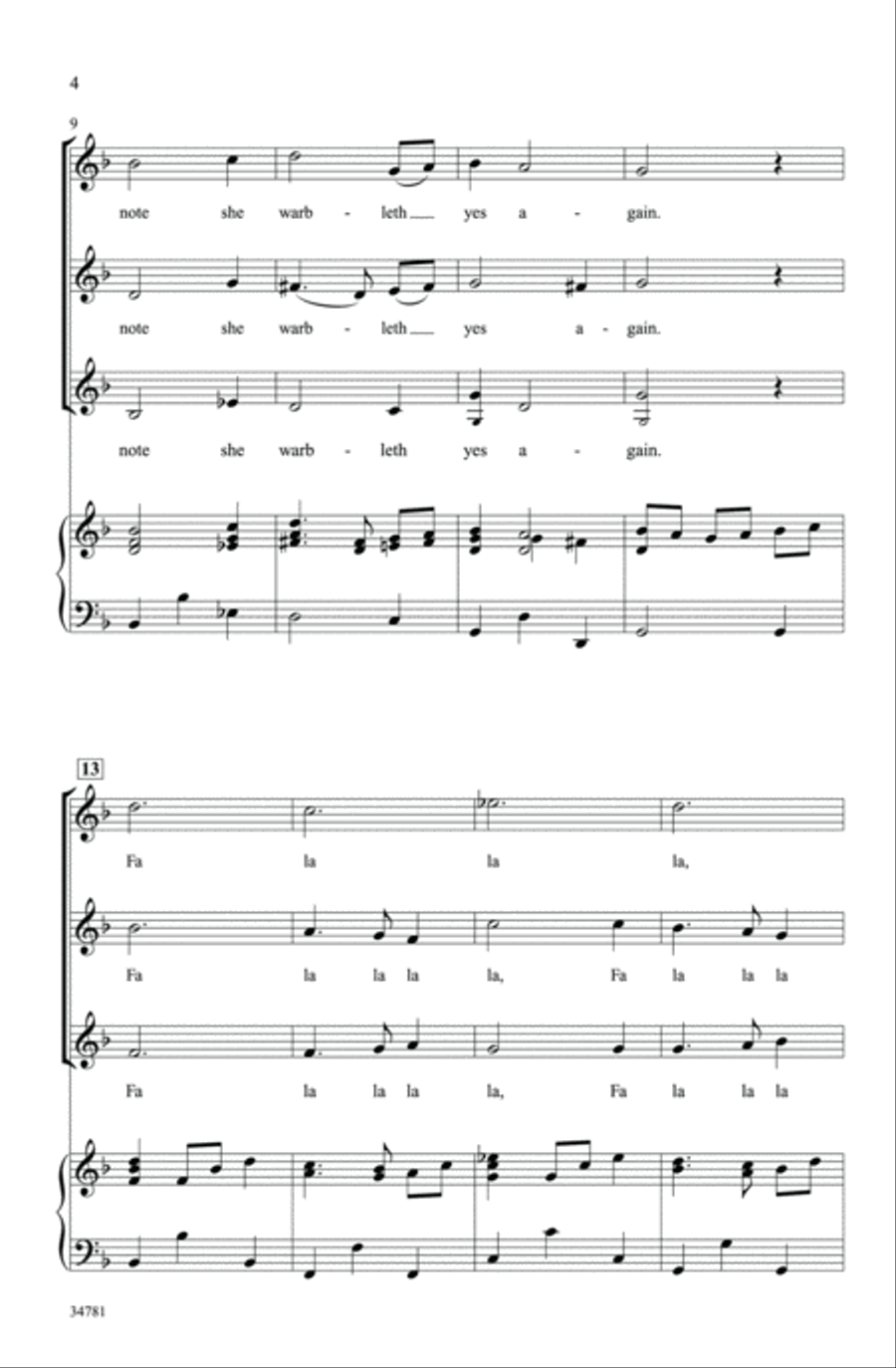 Though Philomela Lost Her Love SSA scores gallery preview page 3