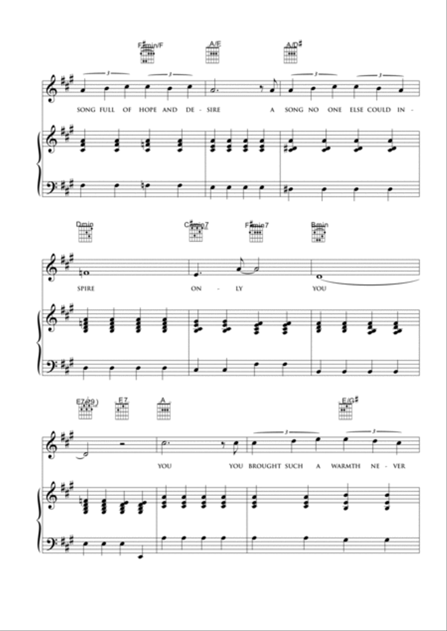 My song for you Piano, Vocal, Guitar scores gallery preview page 2