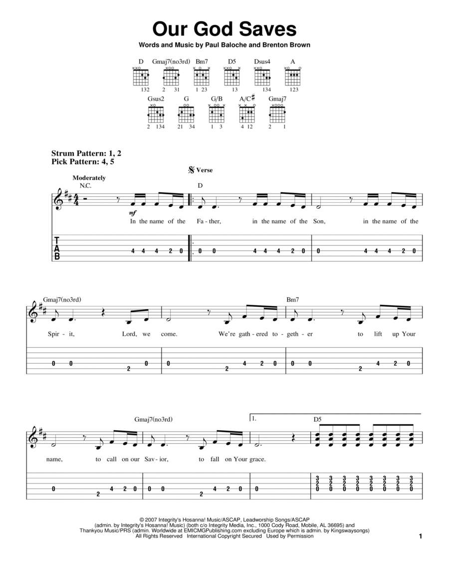 Our God Saves Our God Saves Acoustic Guitar scores gallery preview page 1