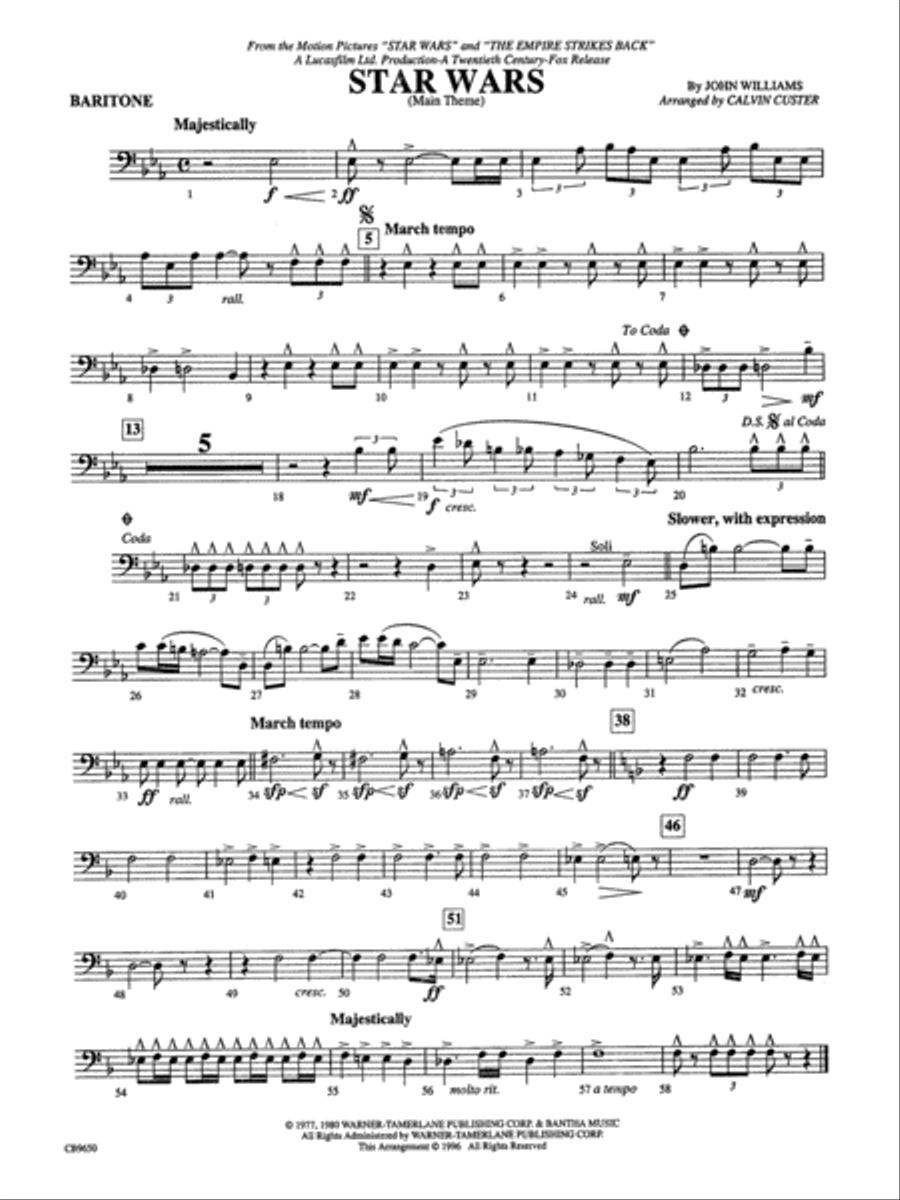 Star Wars Main Theme Baritone B.C. by John Williams Concert