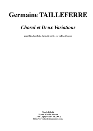 Germaine Tailleferre: Choral et Deux Variations for wind quintet