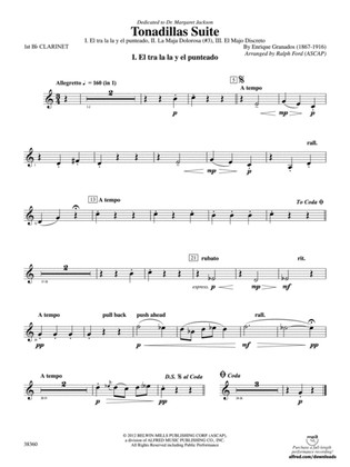 Tonadillas Suite: 1st B-flat Clarinet