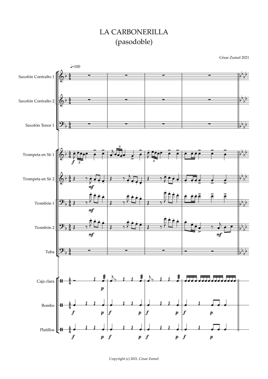 La carbonerilla Marching Band scores gallery preview page 1