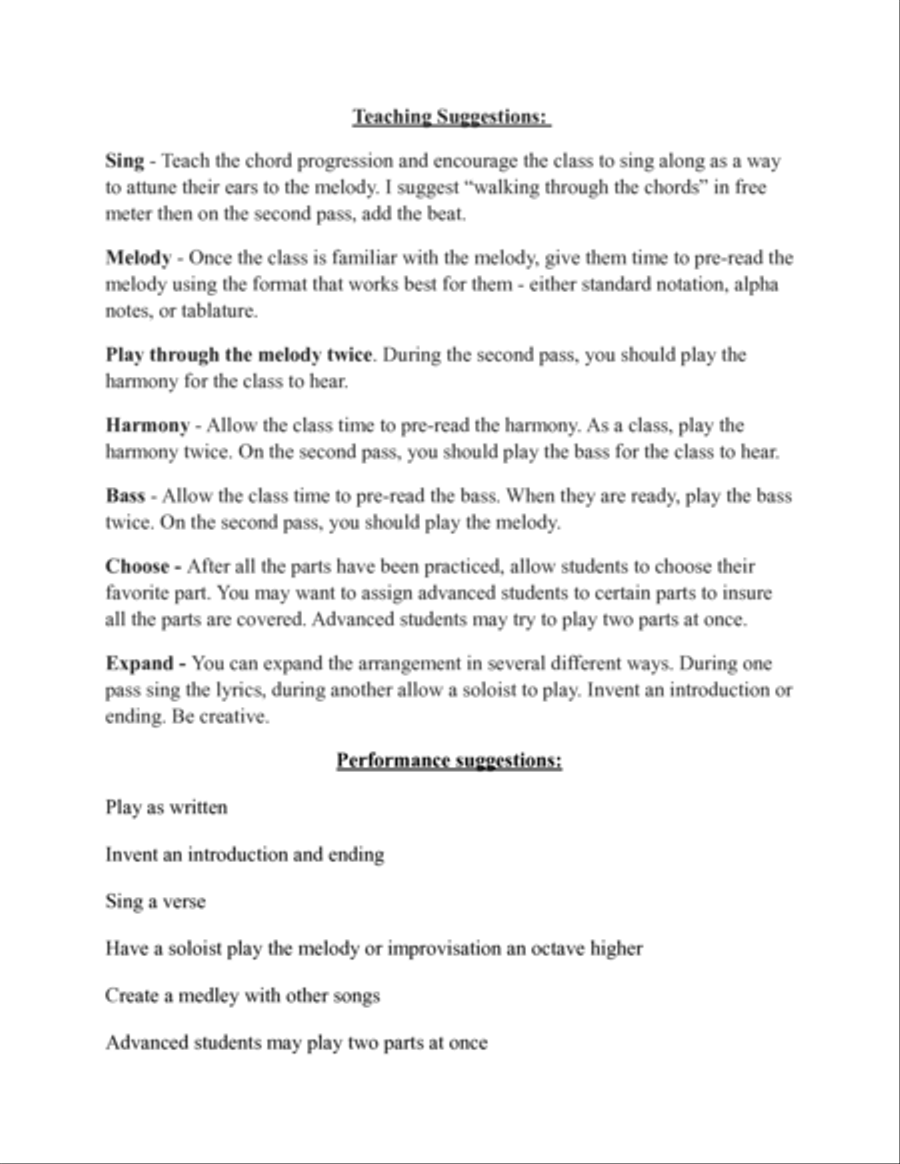Brennan on the Moore Guitar Ensemble scores gallery preview page 2