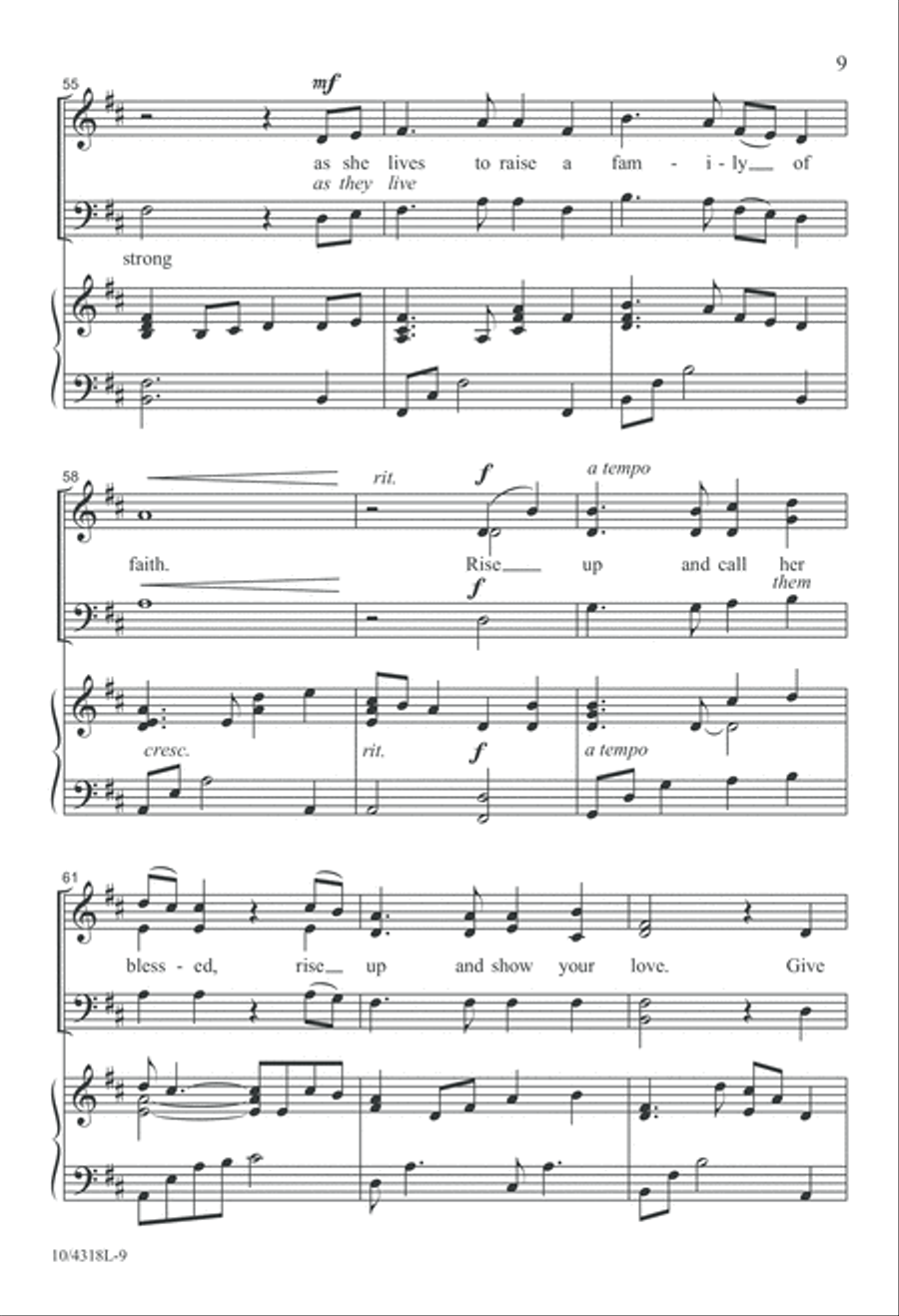 Rise Up and Call Her Blessed 4-Part scores gallery preview page 9