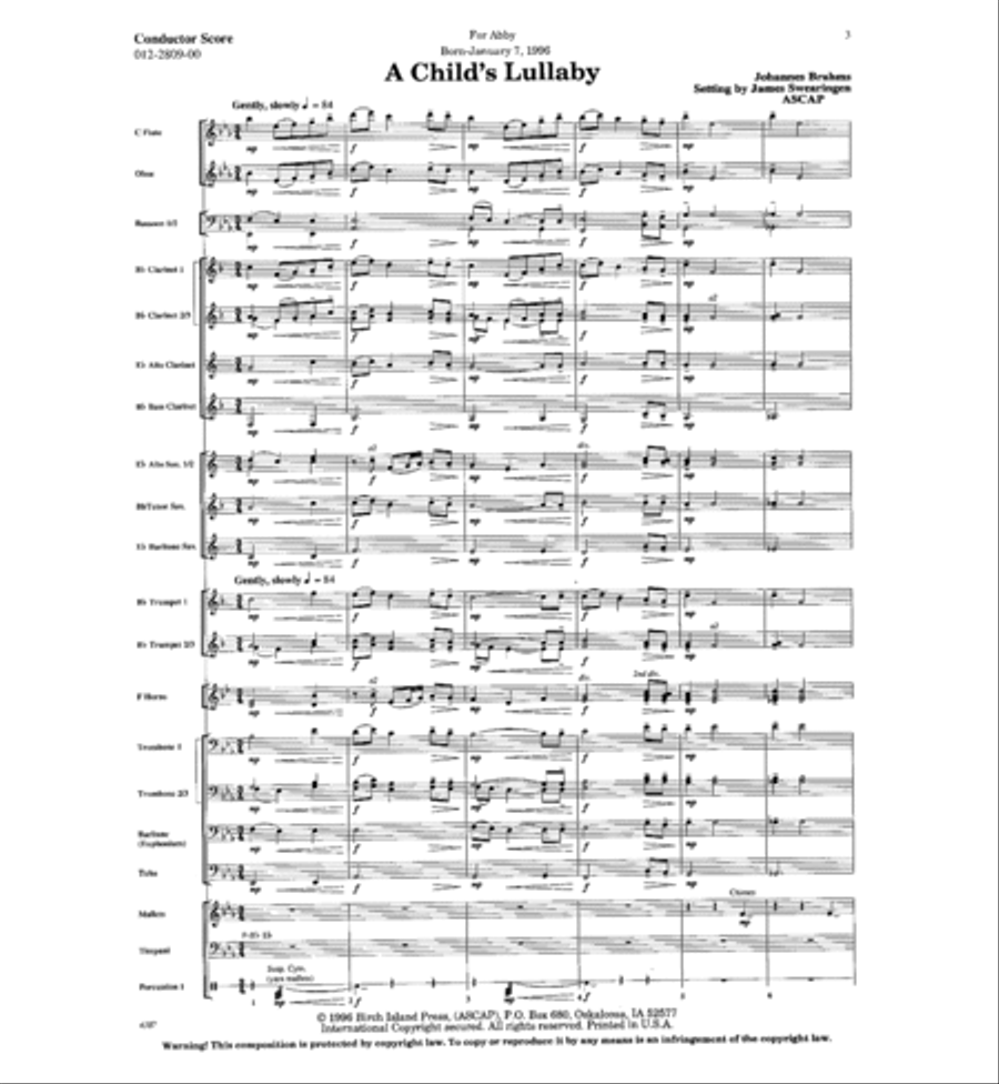 A Child's Lullaby Big Band scores gallery preview page 2