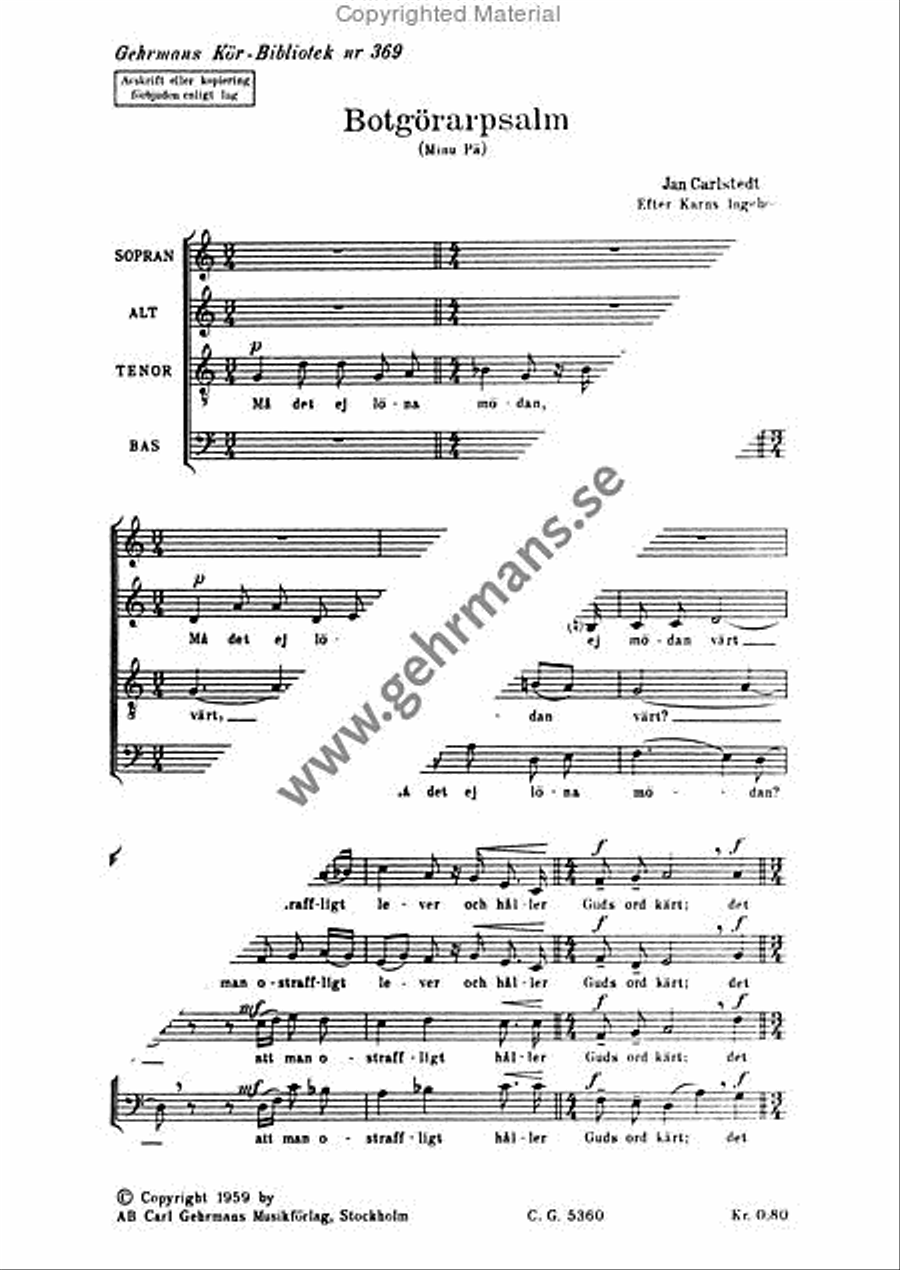 Botgorarpsalm 4-Part scores gallery preview page 2