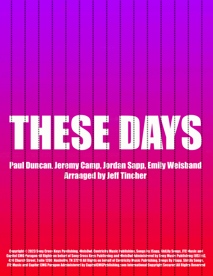 These Days Piano, Vocal, Guitar scores gallery preview page 1