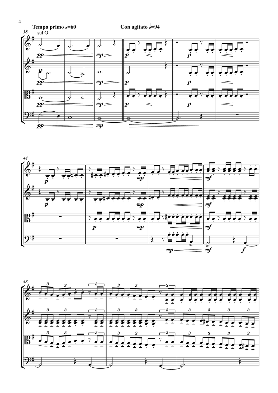 Lament for string quartet String Quartet scores gallery preview page 4