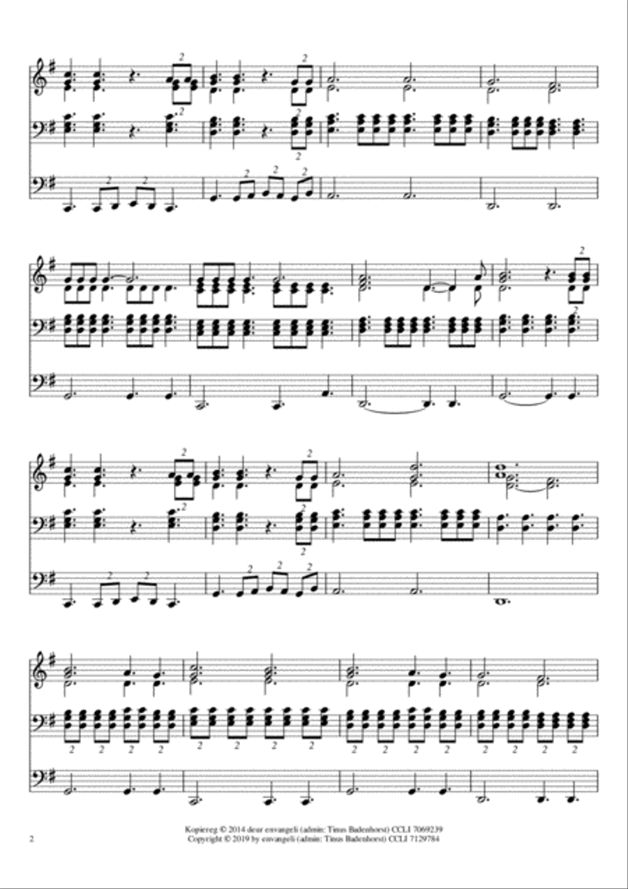 Ere aan God - Glory to God - Organ Accompaniment Organ Accompaniment scores gallery preview page 2