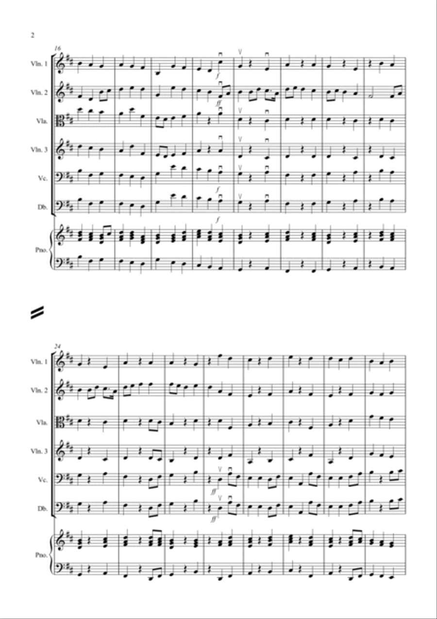 Jupiter Hymn for String Orchestra String Quartet scores gallery preview page 2