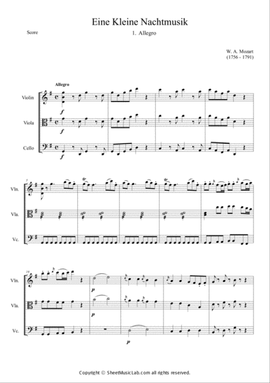 Book cover for Serenade No.13 "Eine Kleine Nachtmusik" in G major, K.525 1.Allegro