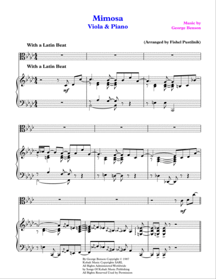 Mimosa Viola scores gallery preview page 2