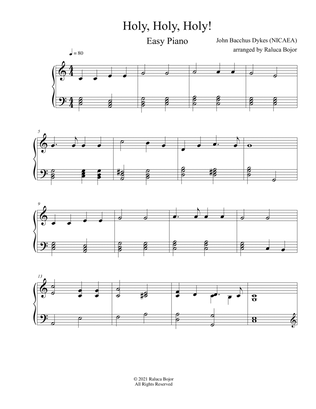 Holy Holy Holy (intermediate piano arrangement)