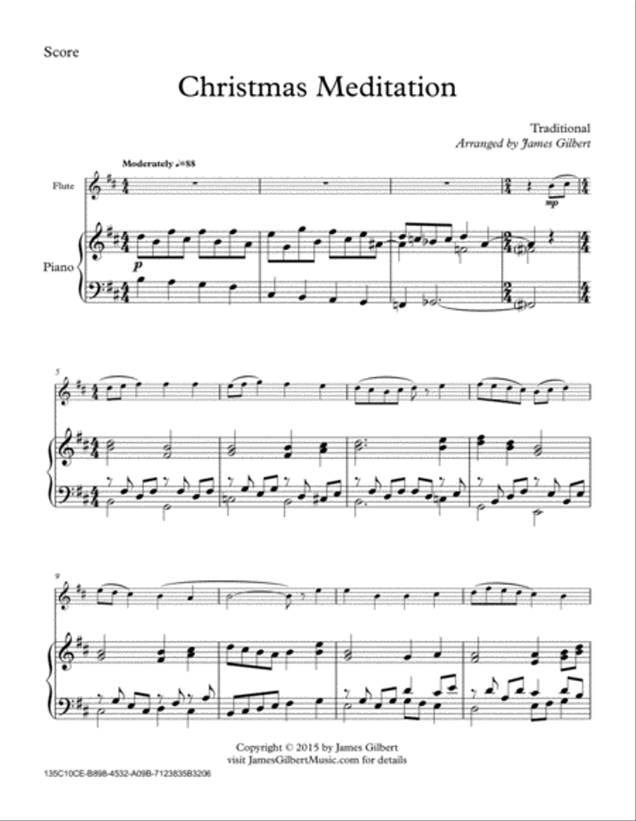 Christmas Meditation Flute Solo scores gallery preview page 1
