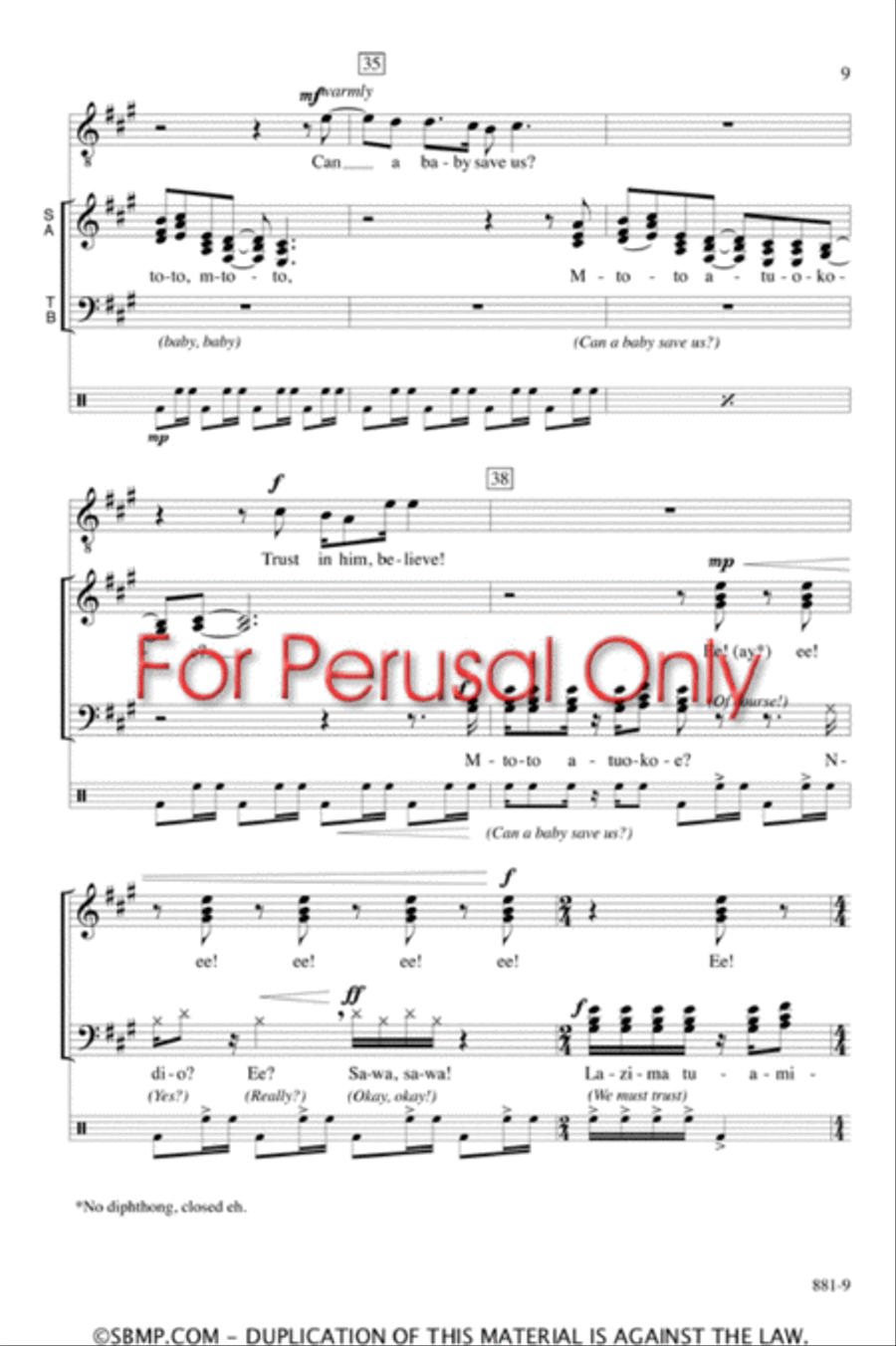 Alleluyah Sasa - SATB divisi Octavo Divisi scores gallery preview page 8