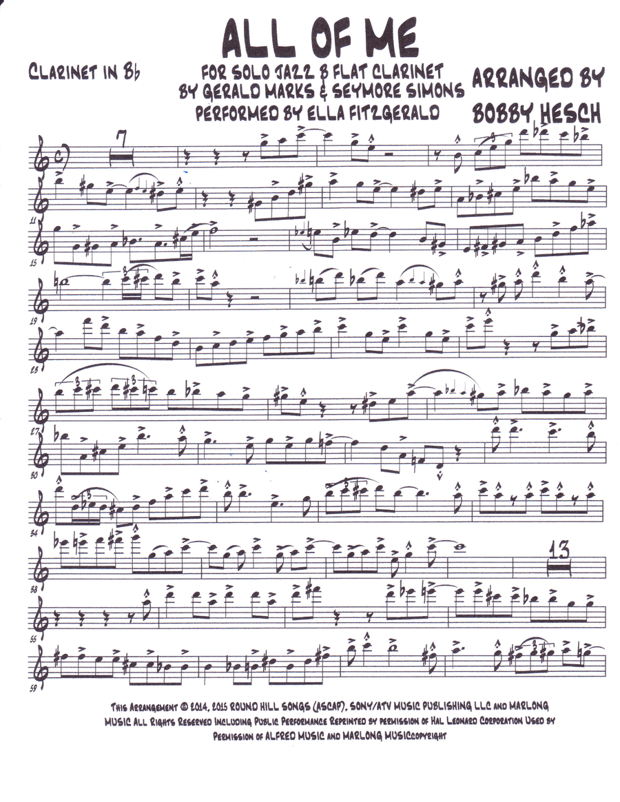 All Of Me Clarinet Solo scores gallery preview page 2
