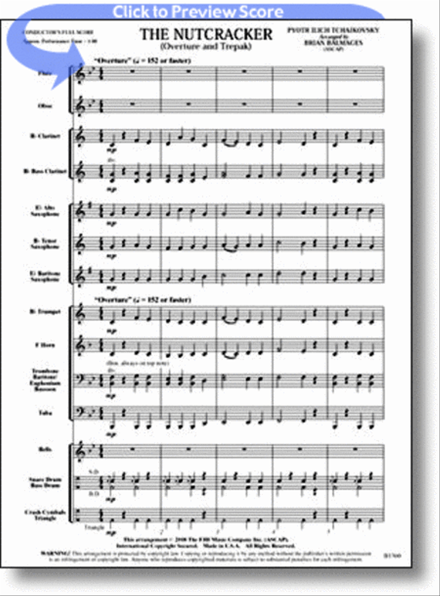 The Nutcracker Concert Band scores gallery preview page 1