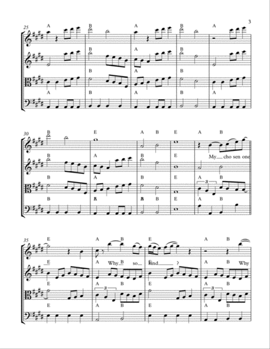 My Chosen One String Quartet scores gallery preview page 3