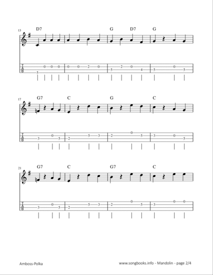 Amboss-Polka - A. Parlow Mandolin scores gallery preview page 2