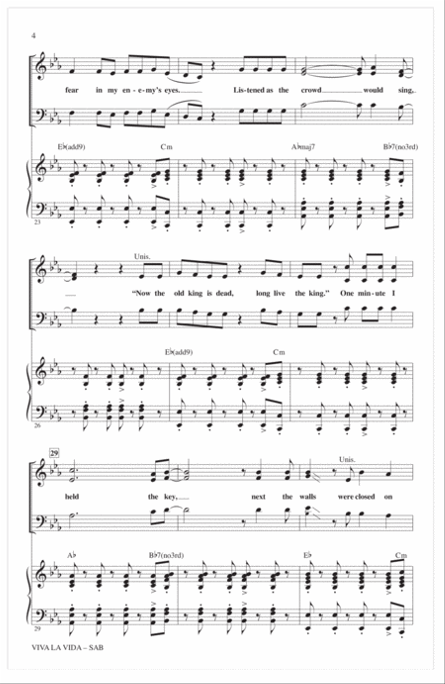 Viva La Vida (arr. Mark Brymer) 3-Part scores gallery preview page 3