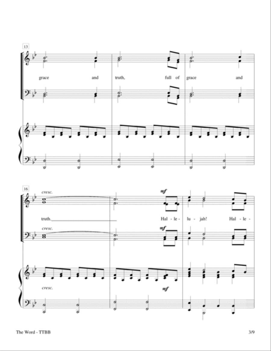 The Word (TTBB a cappella with optional piano accompaniment) TTBB scores gallery preview page 6