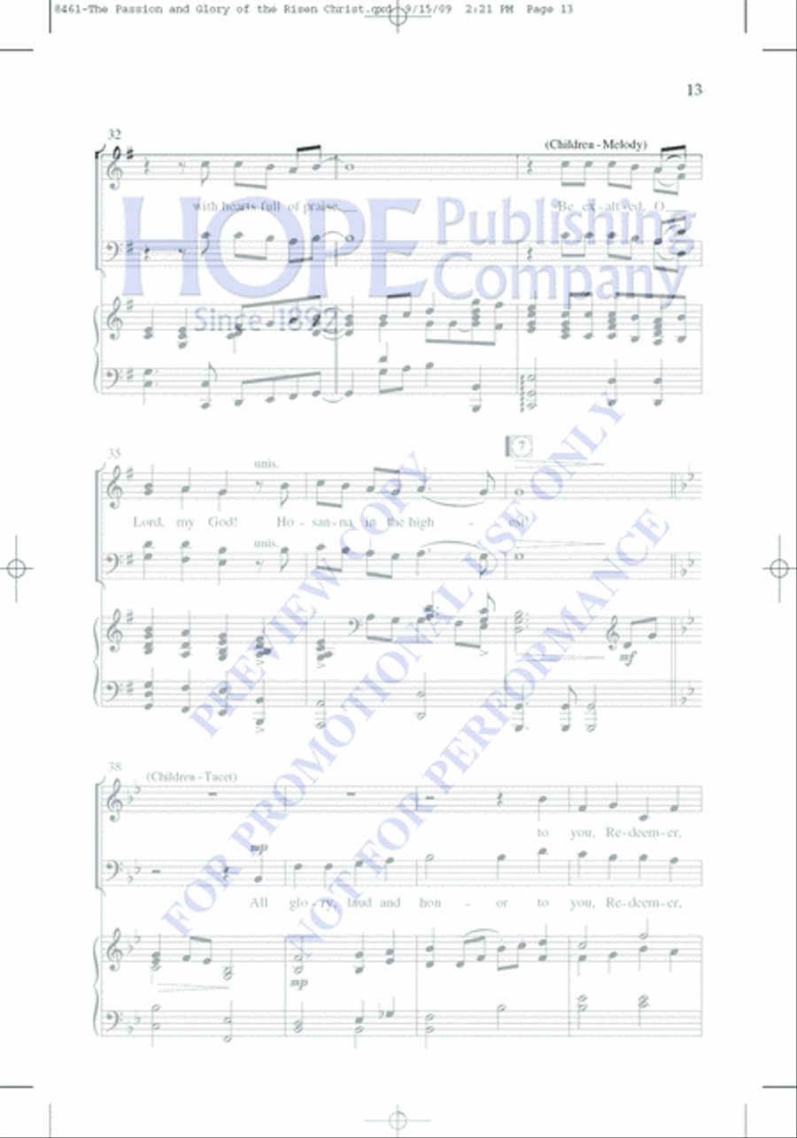 The Passion and Glory of the Risen Christ Choir scores gallery preview page 21