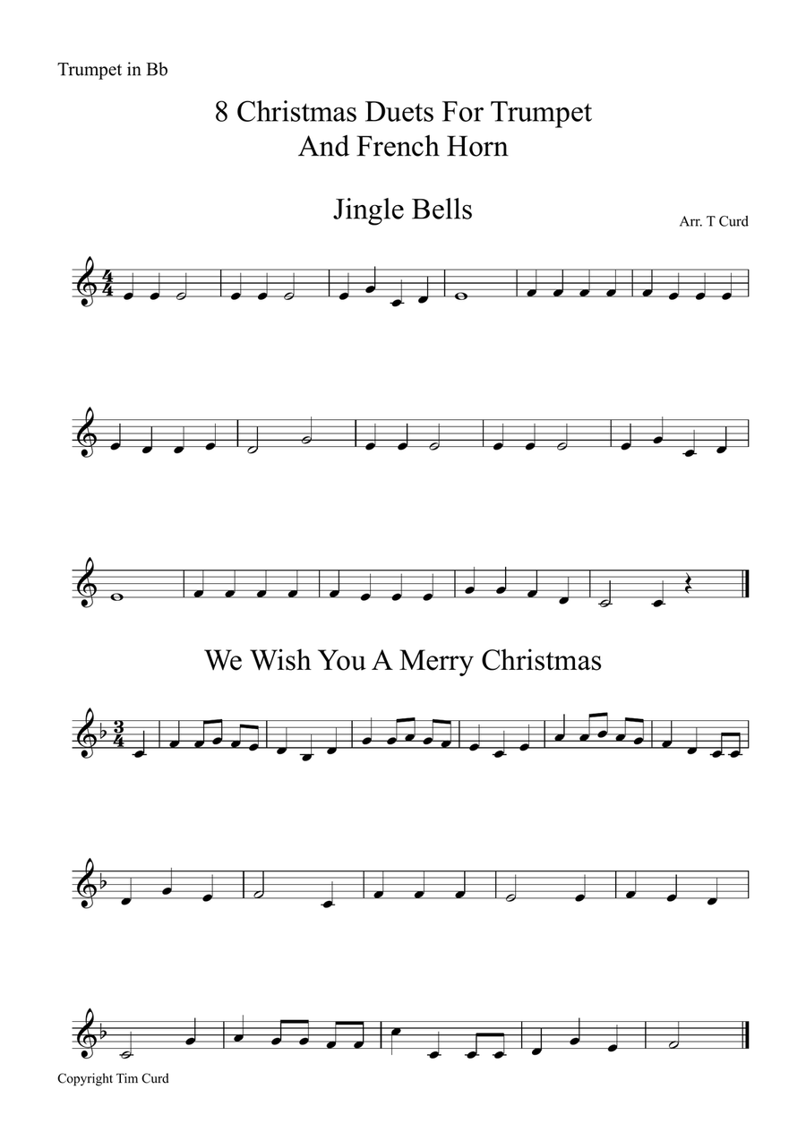 8 Christmas Duets For Trumpet in Bb and Horn in F Brass Duet scores gallery preview page 5