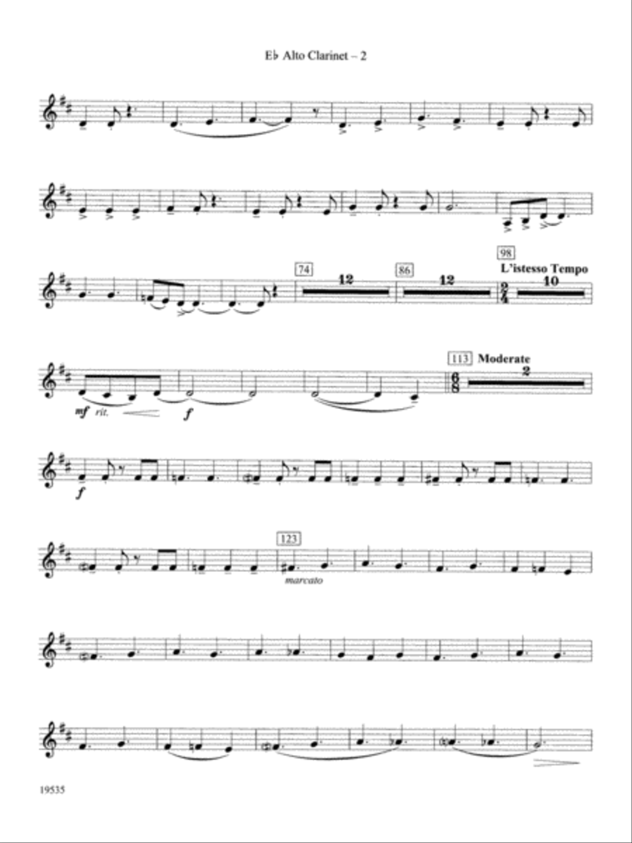 Fantasy on an African-American Spiritual: E-flat Alto Clarinet Concert Band scores gallery preview page 2