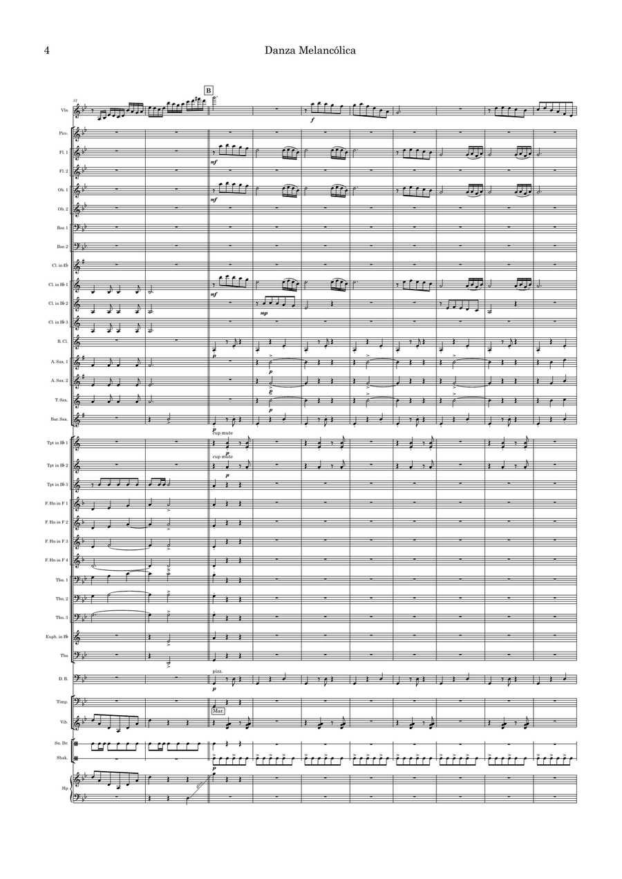 Danza Melancólica Concert Band scores gallery preview page 4