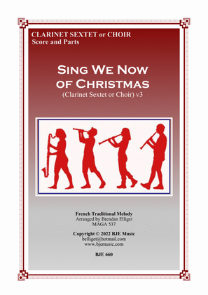Sing We Now of Christmas - Clarinet Sextet or Choir