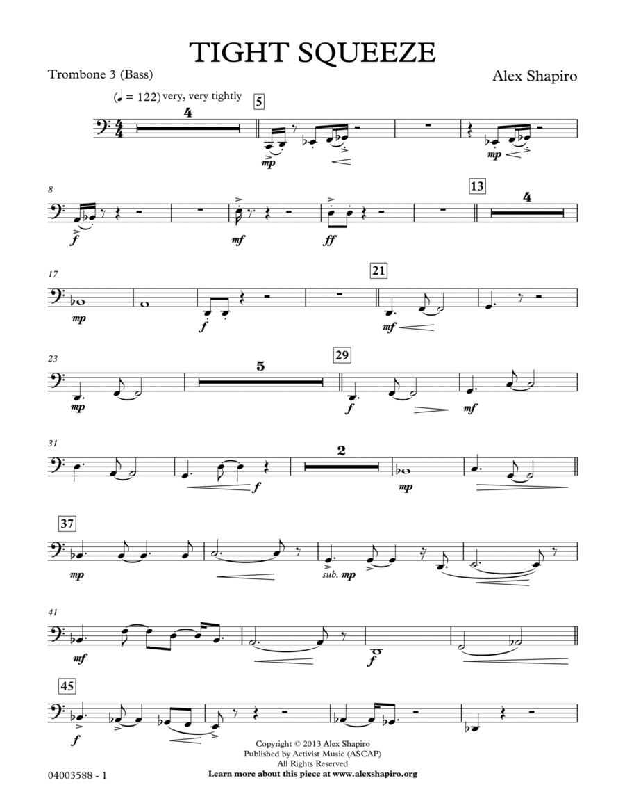 Tight Squeeze - Trombone 3 (Bass) Concert Band scores gallery preview page 1