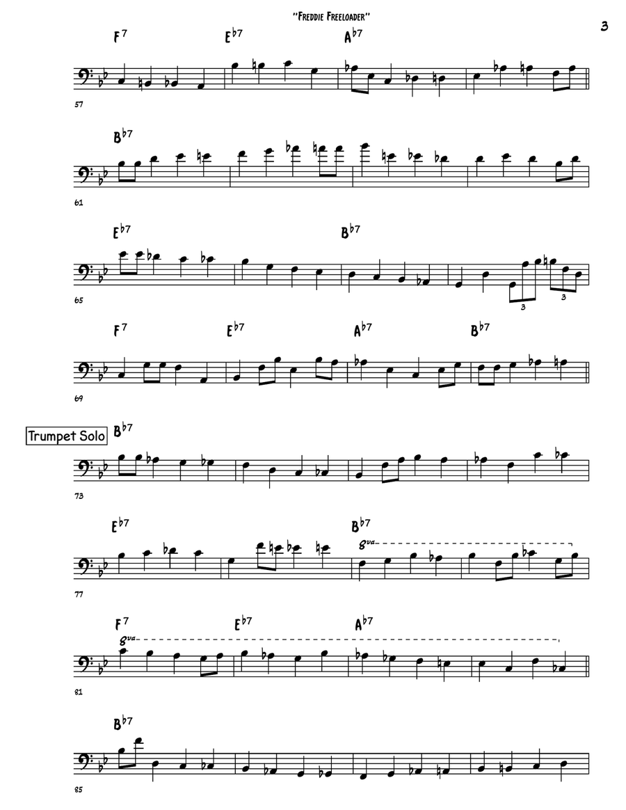 Freddie Freeloader Double Bass scores gallery preview page 3