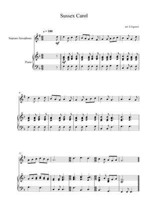 Sussex Carol, For Soprano Saxophone & Piano