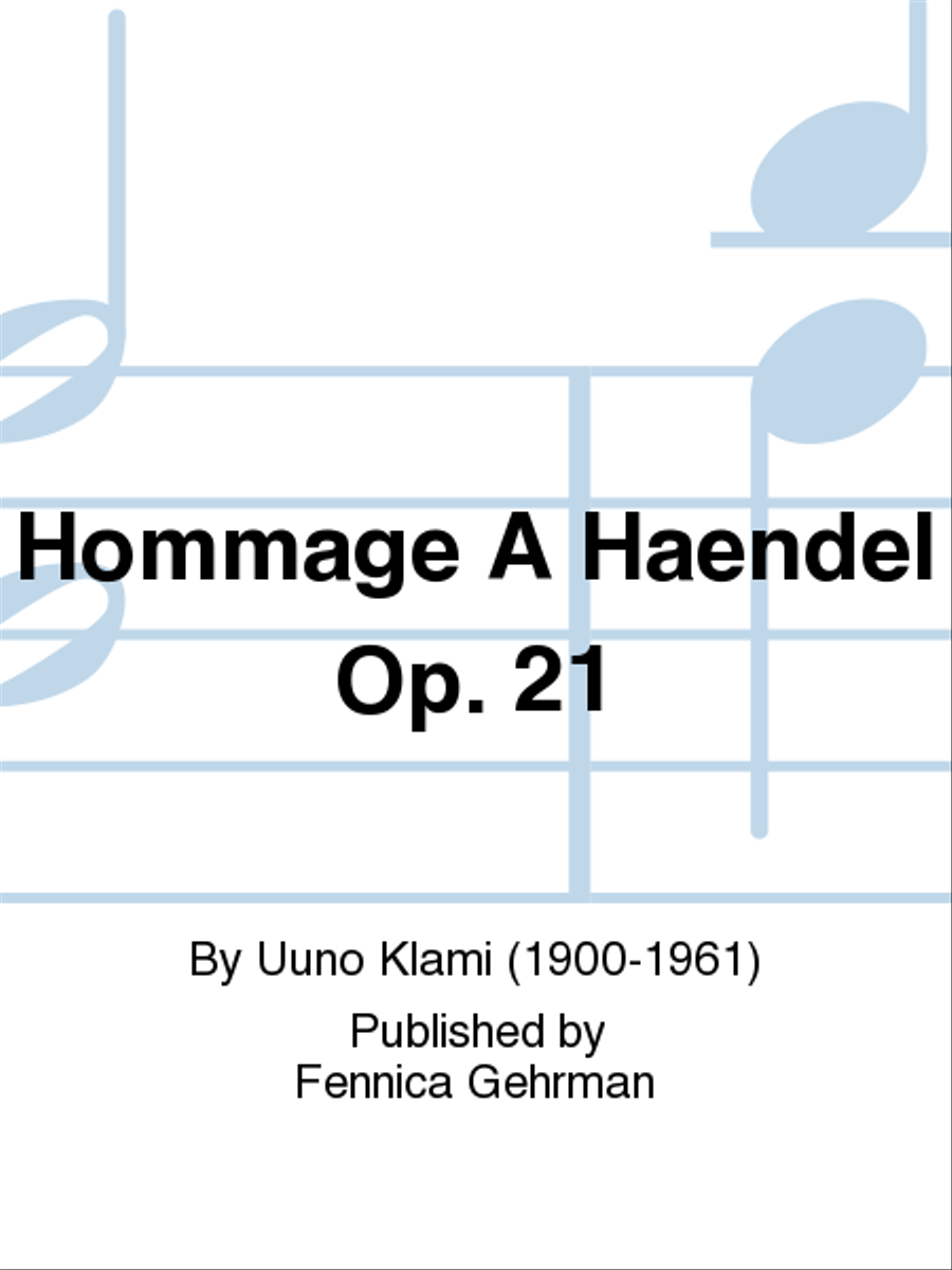 Hommage à Haendel op 21 (score) Orchestra scores gallery preview page 1