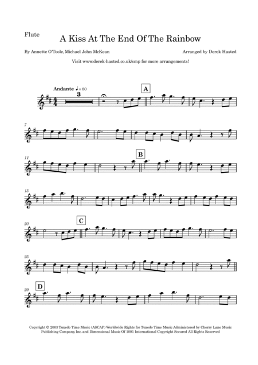 A Kiss At The End Of The Rainbow Flute scores gallery preview page 4