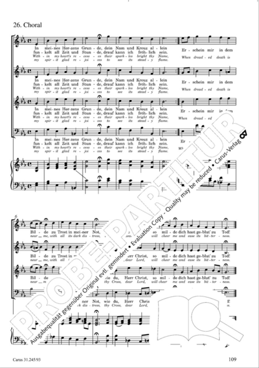 St. John Passion (Johannes-Passion) 4-Part scores gallery preview page 110