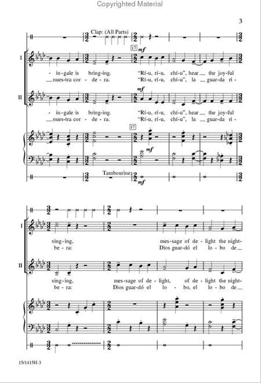Ríu, Ríu, Chíu 2-Part scores gallery preview page 3