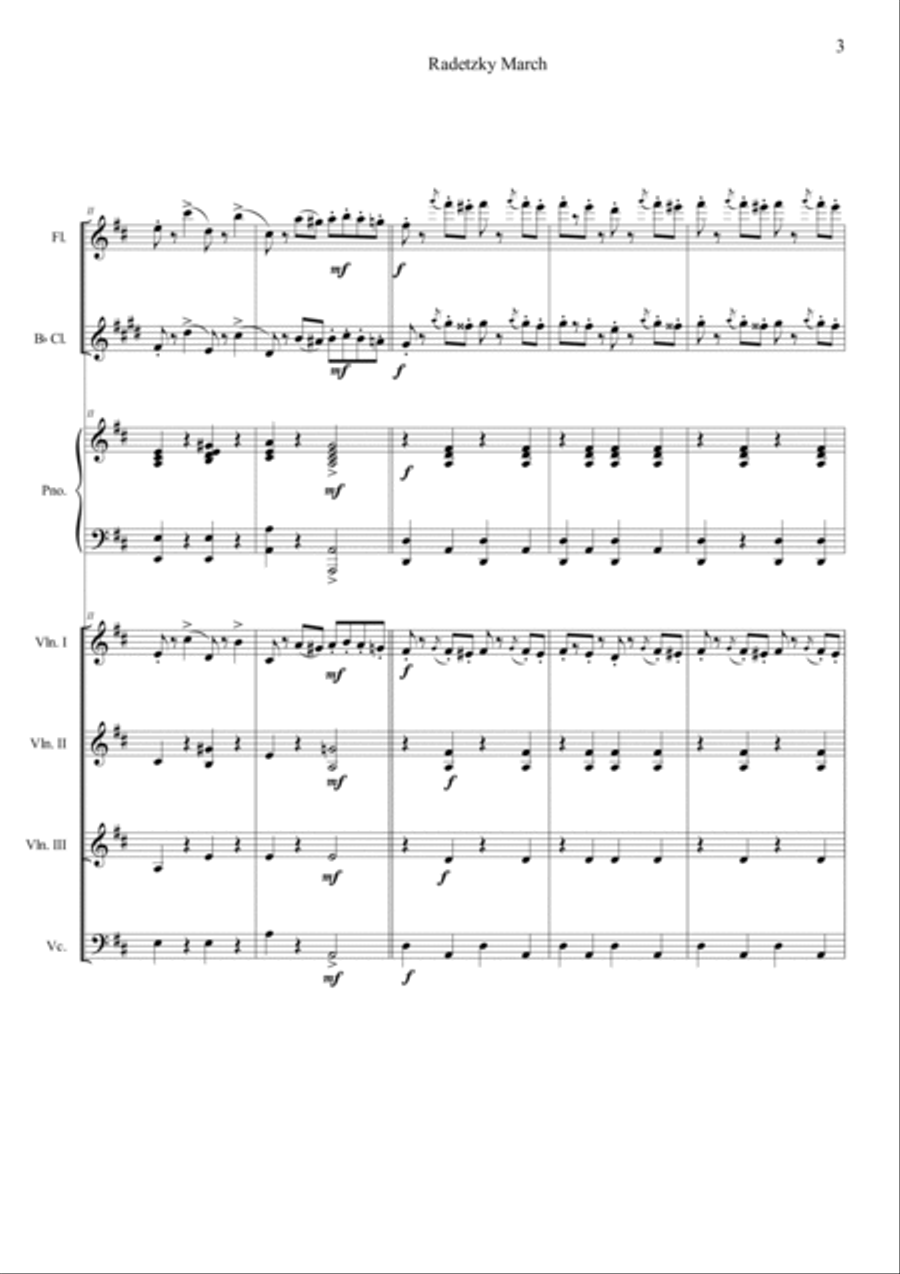 Radetzky Marsch Orchestra scores gallery preview page 3