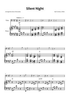 Silent Night - Tuba and piano with chord symbols
