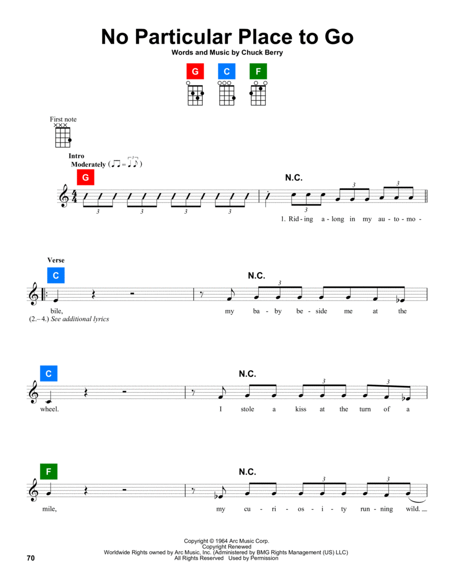 No Particular Place To Go Ukulele scores gallery preview page 1